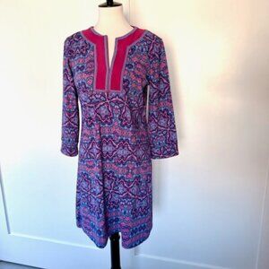 Cabana Life Purple V-Neck 3/4 Sleeve Everywhere Dress Size Large